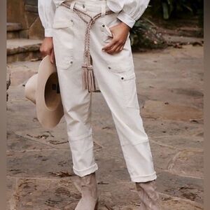 Maeve Anthropologie Turner Utility Pants Ivory